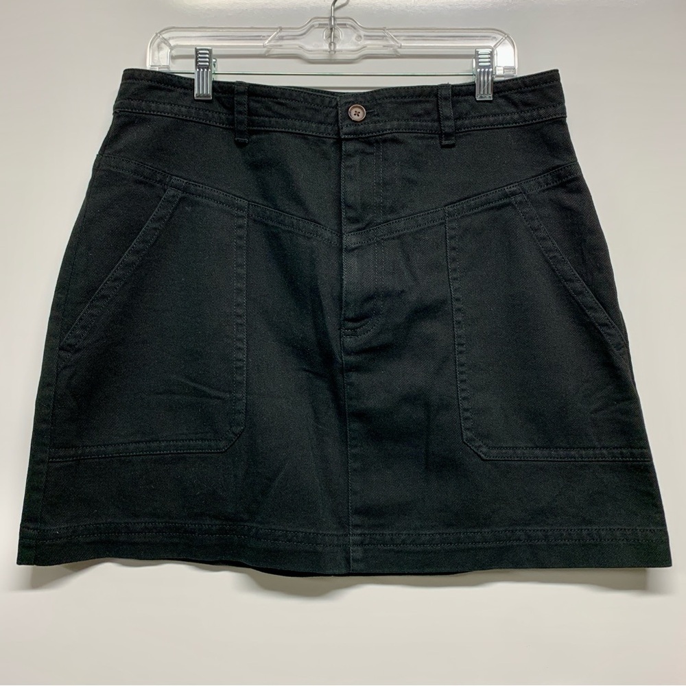 Banana Republic Factory Twill Utility Black Denim Mini Skirt